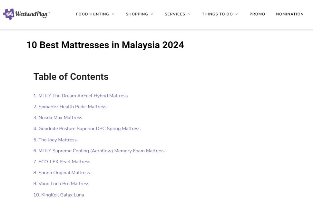 01 mwp asia best mattresses