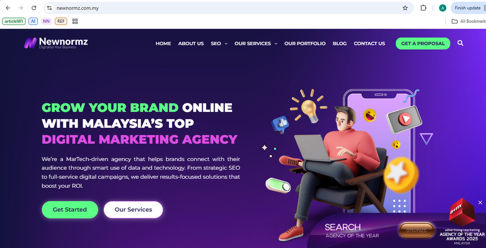 Newnormz digital marketing website