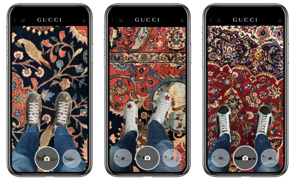 Gucci AR sneakers filter