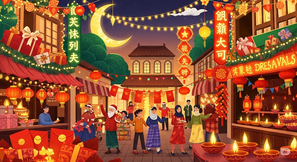 Raya Chinese New Year Deepavali and Christmas promotion ideas