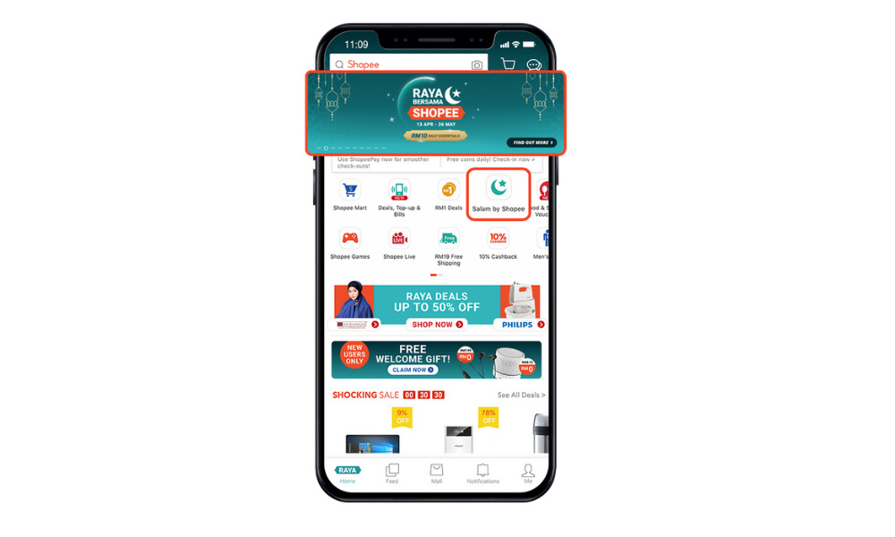 Shopee Raya themed app seasonal marketing campaigns
