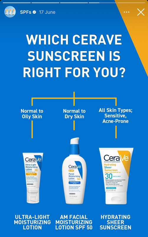 Educational content example from Cerave social media page