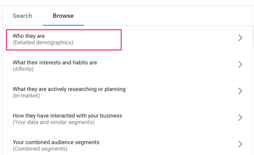 Google Ads detailed demographics for customer segmentation