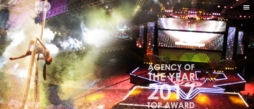 A&D EVENTS previous website design