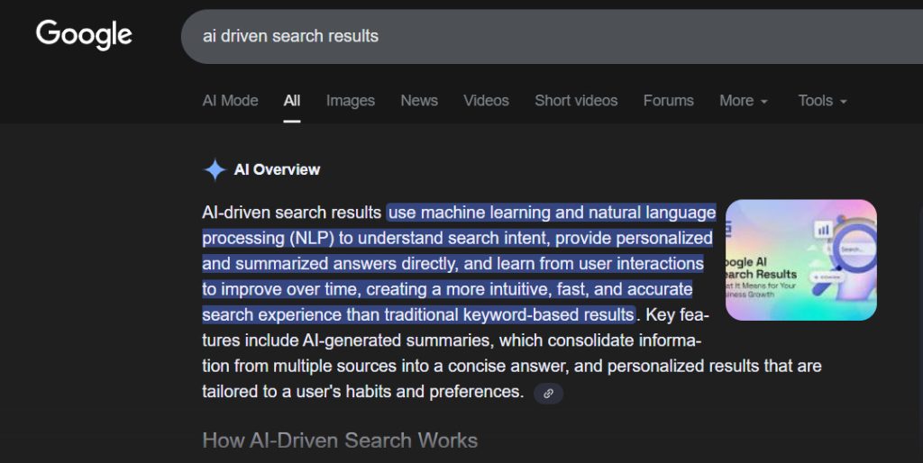 Google’s new generative AI driven search results