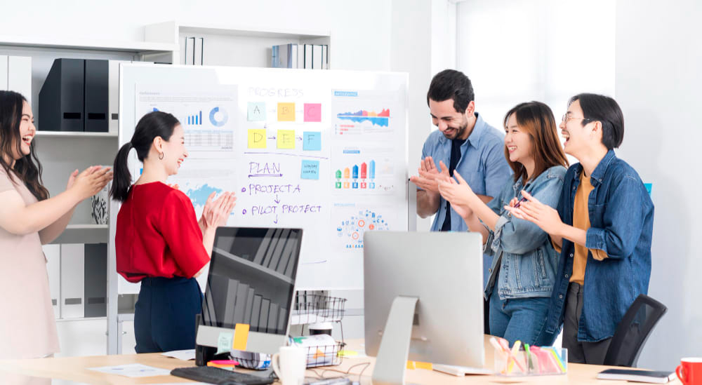 The entrepreneurs discussing their marketing automation strategy