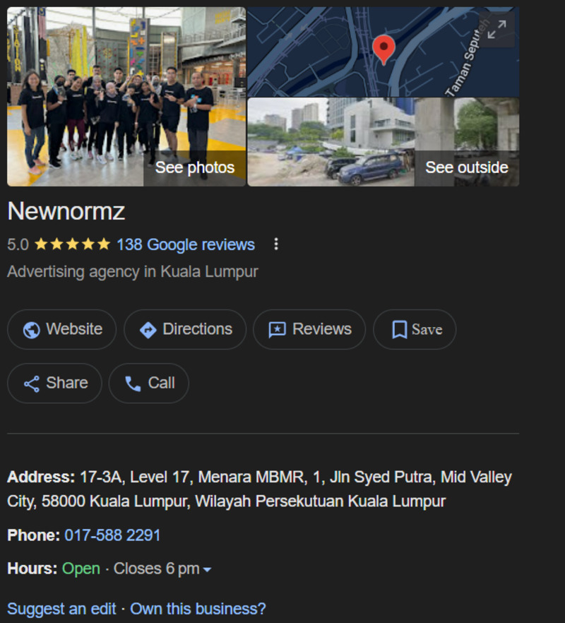 Newnormz , Google Business Profile