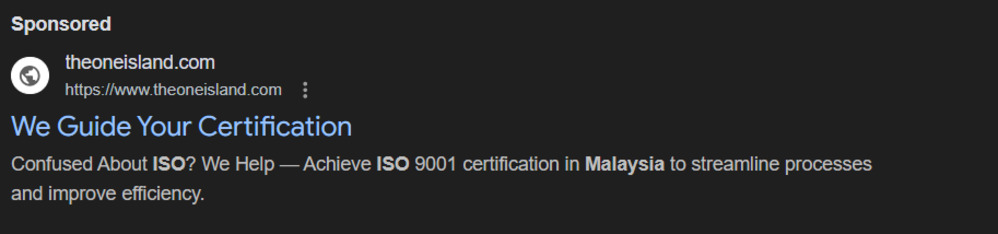 One Island Consultancy Google Ads