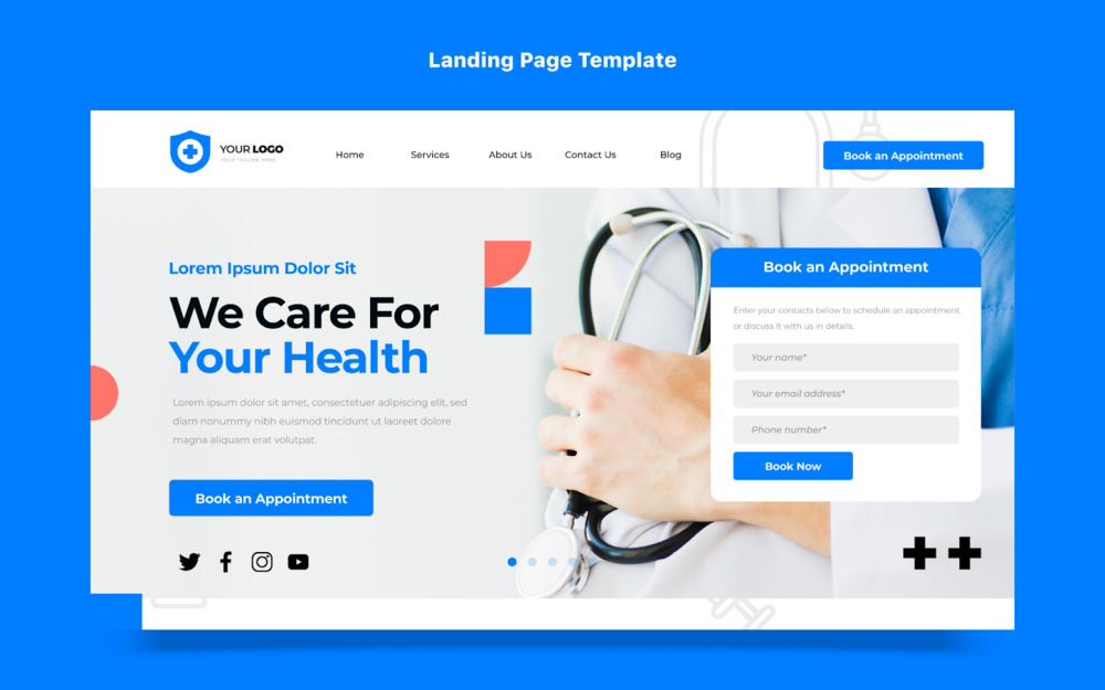 An example of healthcare landing page design