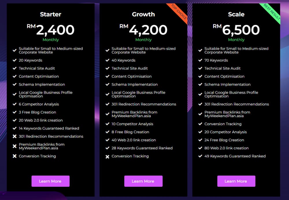 Newnormz SEO packages pricing