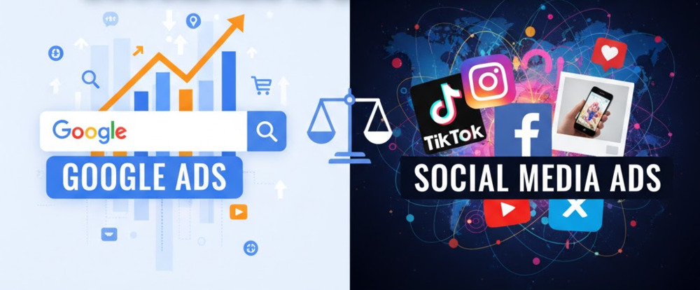 Social media ads vs Google Ads