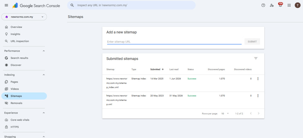Add sitemap to the website