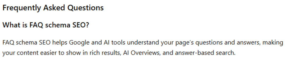Example of generic questions and answer, used by competitors