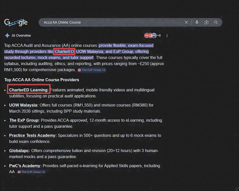 Helping businesses to appear on AI search engines