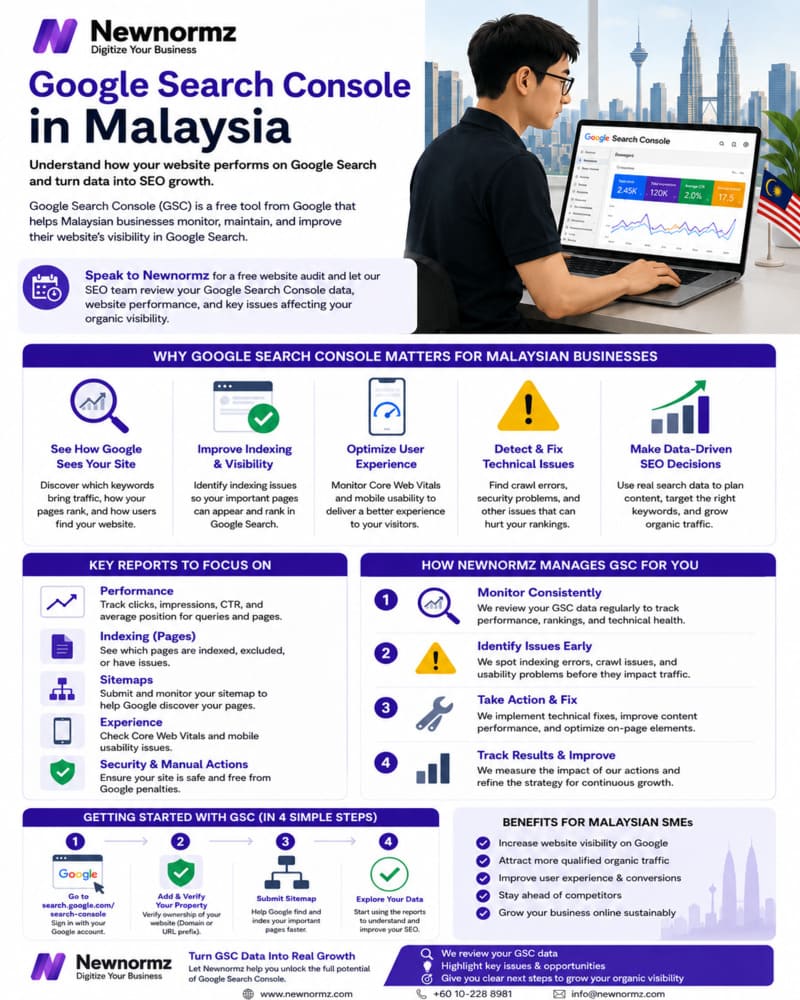 Newnormz’s expertise on Google Search Console in Malaysia