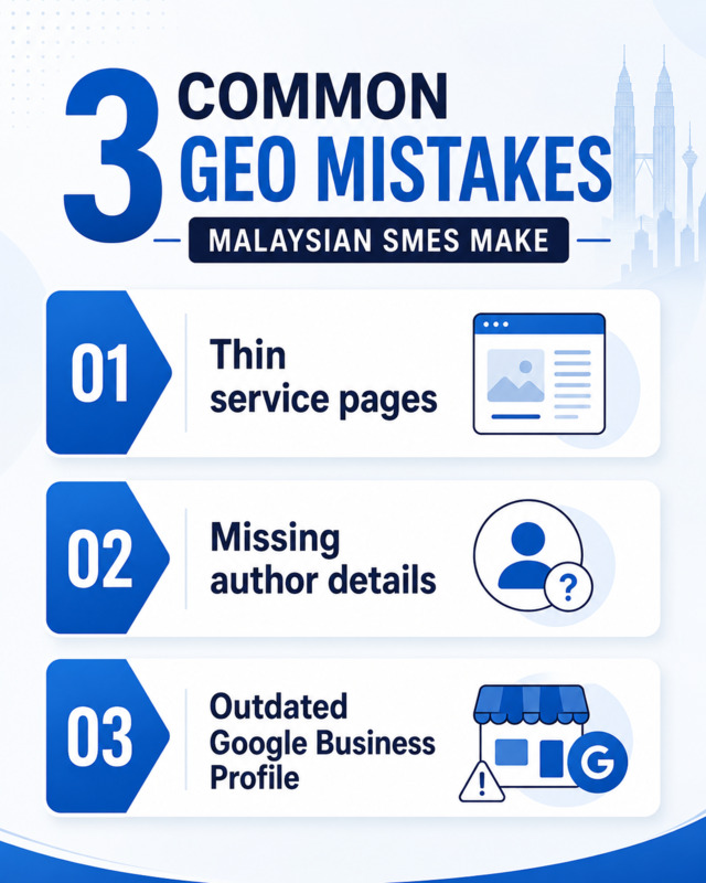 Common GEO mistakes SMEs make
