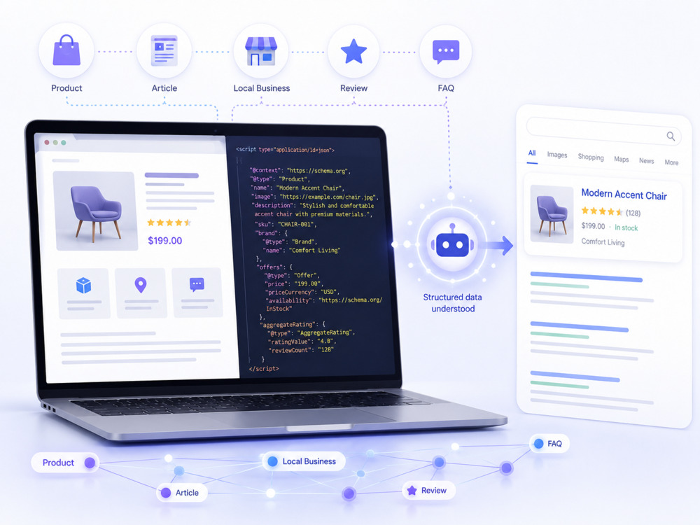 Schema markup provides search engines with clear details of a page