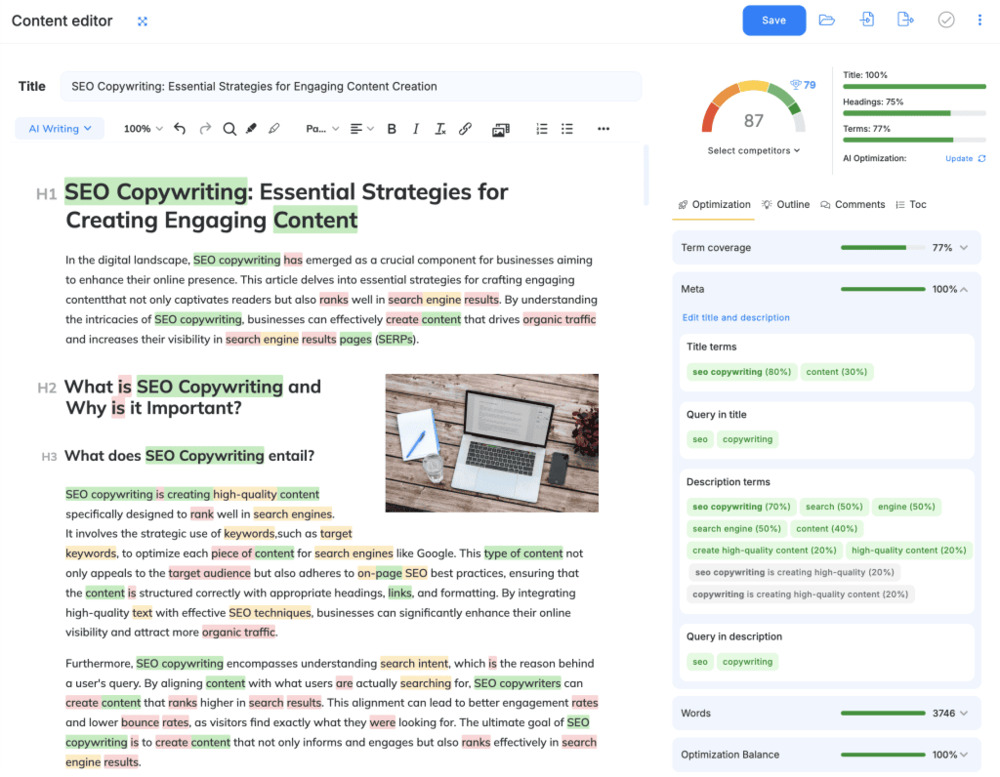 NEURONwriter platform