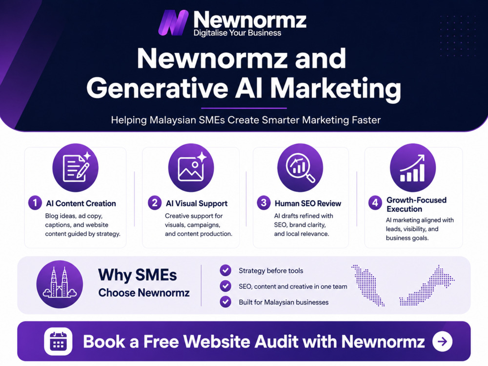 Newnormz team reviewing AI-generated marketing content for SEO accuracy and local relevance