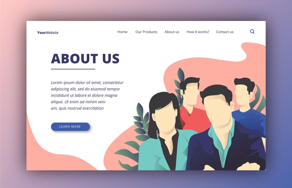 a standard About Us page