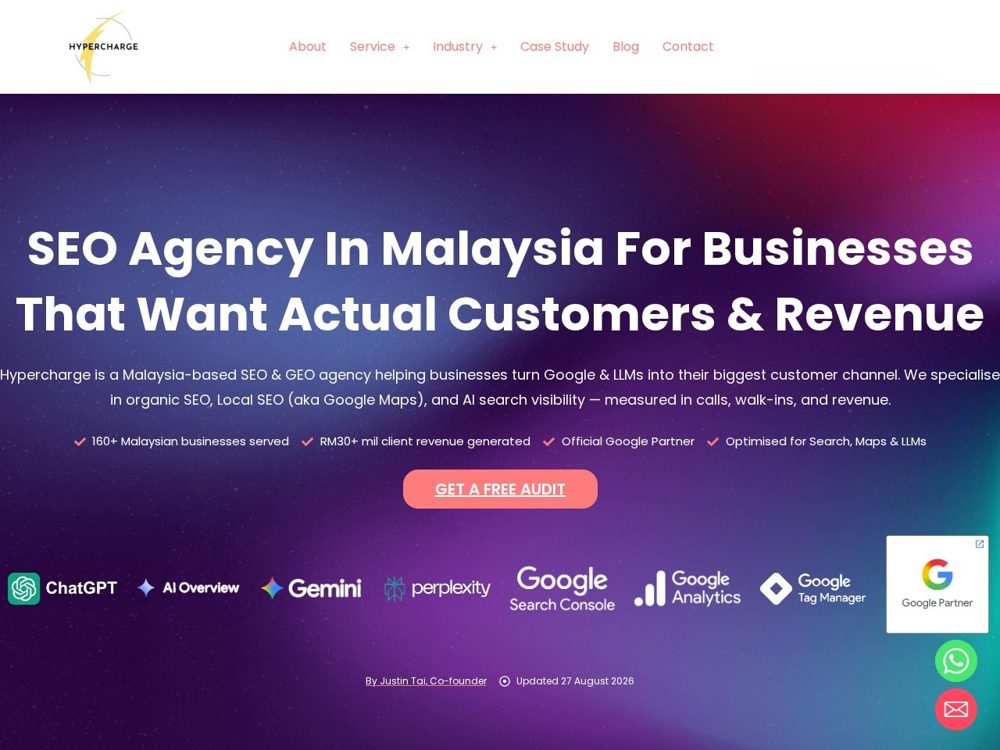 Hypercharge homepage, growth and search agency